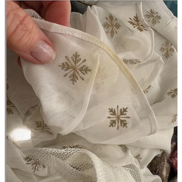 Stevie May Cosmic Currents Gold Embroidery Starry White Top M - Picture 10 of 10